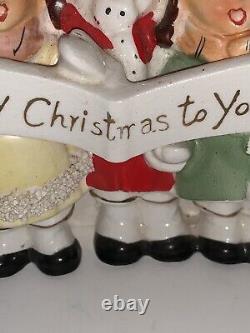 Vintage 50s THAMES Japan Christmas Centerpiece GIRL Carolers Planter Wall Pocket