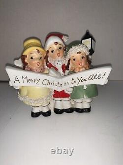 Vintage 50s THAMES Japan Christmas Centerpiece GIRL Carolers Planter Wall Pocket