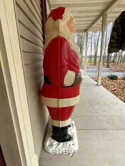 Vintage 60s Polk Brothers Light Up Plastic Blow Mold Large Christmas Santa 54