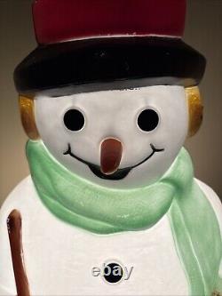 Vintage 90s Empire Snowman Blow Mold Working Carrot Nose 39 See Description