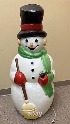 Vintage 90s Empire Snowman Blow Mold Working Carrot Nose 39 See Description