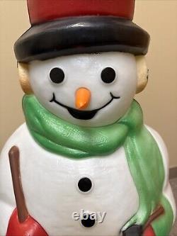 Vintage 90s Empire Snowman Blow Mold Working Carrot Nose 39 See Description