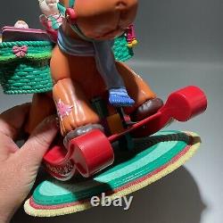 Vintage 94 ENESCO Lustre Fame Musical Christmas Rocking Horse Jingle Bell Doll