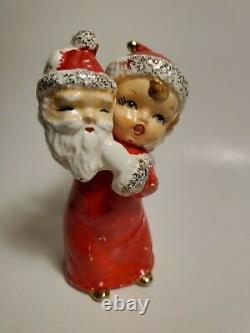 Vintage A FINE QUALITY Christmas SUPER RARE Angel Girl Holding Santa Mask Japan