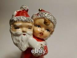 Vintage A FINE QUALITY Christmas SUPER RARE Angel Girl Holding Santa Mask Japan