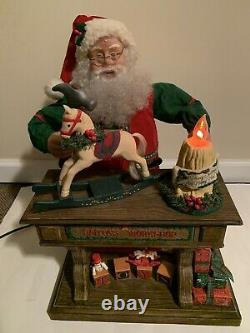 Vintage ANIMATED SANTA TOY MAKER WORKSHOP FIGURE DISPLAY + MUSIC Candle