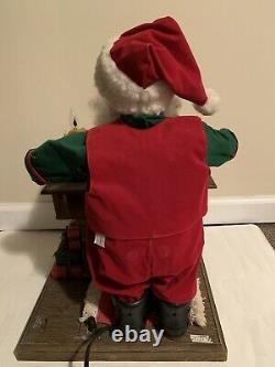 Vintage ANIMATED SANTA TOY MAKER WORKSHOP FIGURE DISPLAY + MUSIC Candle