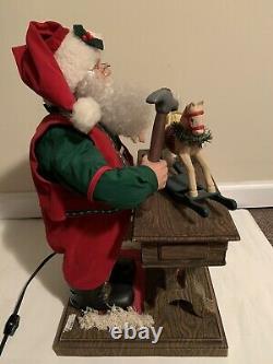 Vintage ANIMATED SANTA TOY MAKER WORKSHOP FIGURE DISPLAY + MUSIC Candle