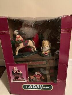 Vintage ANIMATED SANTA TOY MAKER WORKSHOP FIGURE DISPLAY + MUSIC Candle