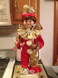 Vintage ANIMATED TELCO MOTIONETTE CHRISTMAS Holiday ELF JESTER CLOWN RARE