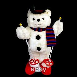 Vintage Animated Christmas Figure /'boy' Teddy Bear / Ski Teddy Bear / As-is