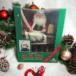 Vintage Animated Christmas Holiday Writing Santa Moves Plus Xmas Music Excellent