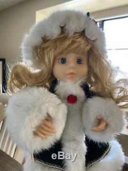 Vintage Animated Electric ELCO MOTION-ette Christmas Ice Skater Victorian girl