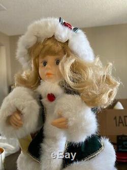 Vintage Animated Electric ELCO MOTION-ette Christmas Ice Skater Victorian girl