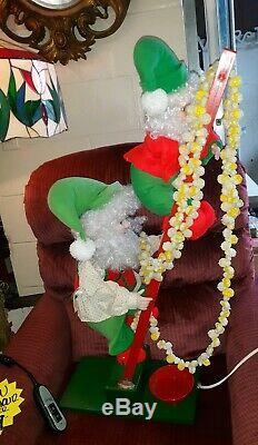 Vintage Animated Elf Ladder Trimming Tree Christmas Strand of Popcorn