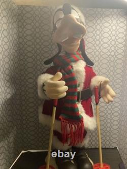 Vintage Animated Goofy 30 Dressed As Santa Skiier