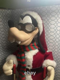 Vintage Animated Goofy 30 Dressed As Santa Skiier