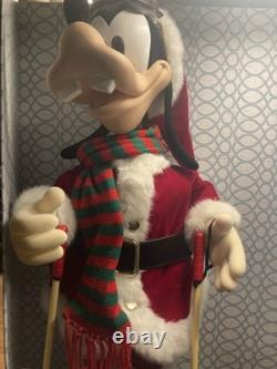 Vintage Animated Goofy 30 Dressed As Santa Skiier