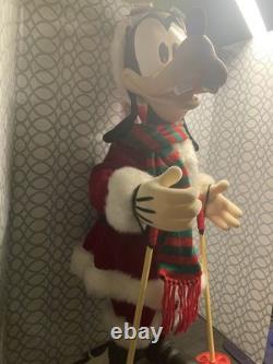 Vintage Animated Goofy 30 Dressed As Santa Skiier