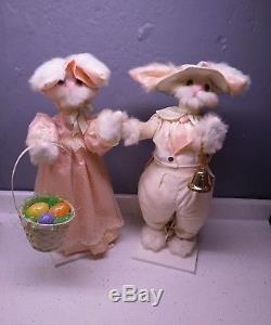 Vintage Animated Mechanical Easter Bunny Set Store Display Ultra w Video
