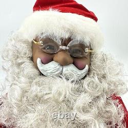 Vintage Animated Talking Black African American Santa Claus Merry Christmas