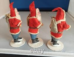 Vintage Antique Clay Face Santa Christmas Standing Figure Clay Japan
