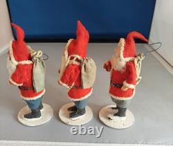 Vintage Antique Clay Face Santa Christmas Standing Figure Clay Japan