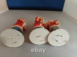 Vintage Antique Clay Face Santa Christmas Standing Figure Clay Japan