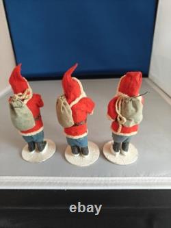 Vintage Antique Clay Face Santa Christmas Standing Figure Clay Japan