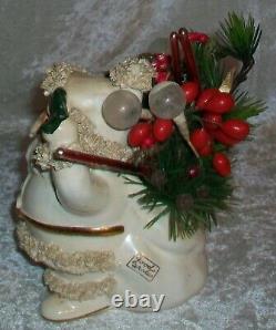 Vintage Arctic White Ceramic Napco Christmas Spaghetti Santa Planter ILX269C