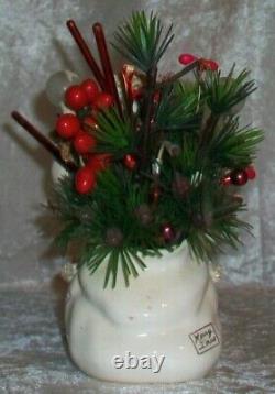 Vintage Arctic White Ceramic Napco Christmas Spaghetti Santa Planter ILX269C