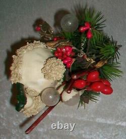 Vintage Arctic White Ceramic Napco Christmas Spaghetti Santa Planter ILX269C