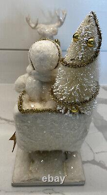Vintage Bethany Lowe Christmas Reindeer Sleigh Children German StyLe Cotton