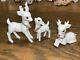 Vintage Bisque Miniature White Christmas Reindeer Deer Figurines Napco Rare