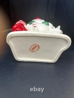 Vintage Boy And Snowman candycane holder By SSCO Japan 1950s