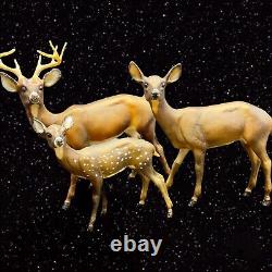 Vintage Breyer Hard Platic Buck Deer Family 3 Pcs Figurine Set Figure Wildlife