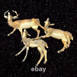 Vintage Breyer Hard Platic Buck Deer Family 3 Pcs Figurine Set Figure Wildlife