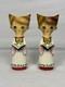 Vintage Capri Choir Boy Ceramic Vase Japan 1950's Set Of 2