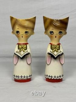 Vintage Capri Choir Boy Ceramic Vase Japan 1950's Set of 2