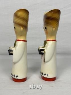 Vintage Capri Choir Boy Ceramic Vase Japan 1950's Set of 2