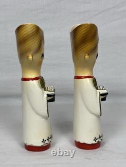 Vintage Capri Choir Boy Ceramic Vase Japan 1950's Set of 2