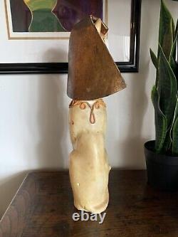 Vintage Cat Egyptian Sphinx De Sela Handmade Paper Mache Mexican Folk Art Kitty