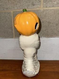 Vintage Ceramic Ghost Holding Its Head Pumpkin Head 12 Halloween Decor RARE