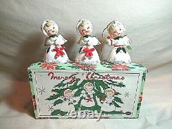 Vintage Christmas 3 Angel Bells (napco) With Box 1959 Japan