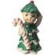 Vintage Christmas Bell Tree Girl Fairy Candy Cane Holder Green Porcelain 3