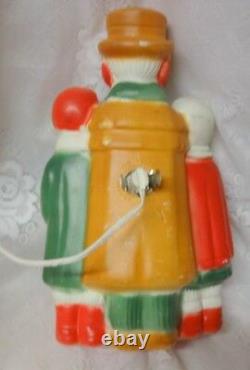 Vintage Christmas Carolers Blowmold Blow Mold Miniature Plastic Lights Up