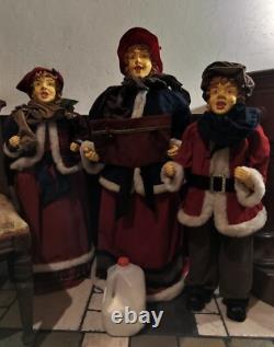 Vintage Christmas Carolers Set of 3 Over 3' Tall