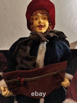 Vintage Christmas Carolers Set of 3 Over 3' Tall