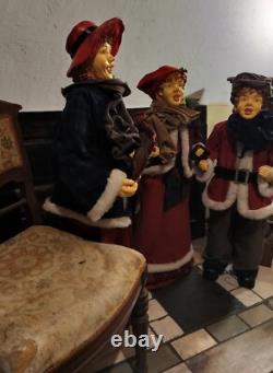 Vintage Christmas Carolers Set of 3 Over 3' Tall