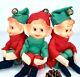 Vintage Christmas Elf Knee Huggers Japan 1950s Pixie Elves Mid Century Modern